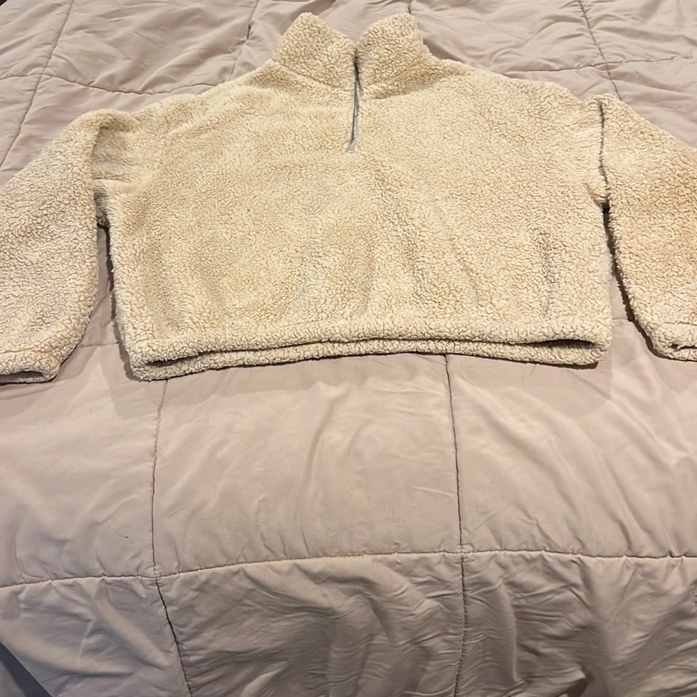 H&M fuzzy cop zip sweater